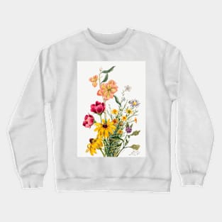 Roses, Group of Flowers (1881) by Mary Vaux Walcott, art painting Crewneck Sweatshirt